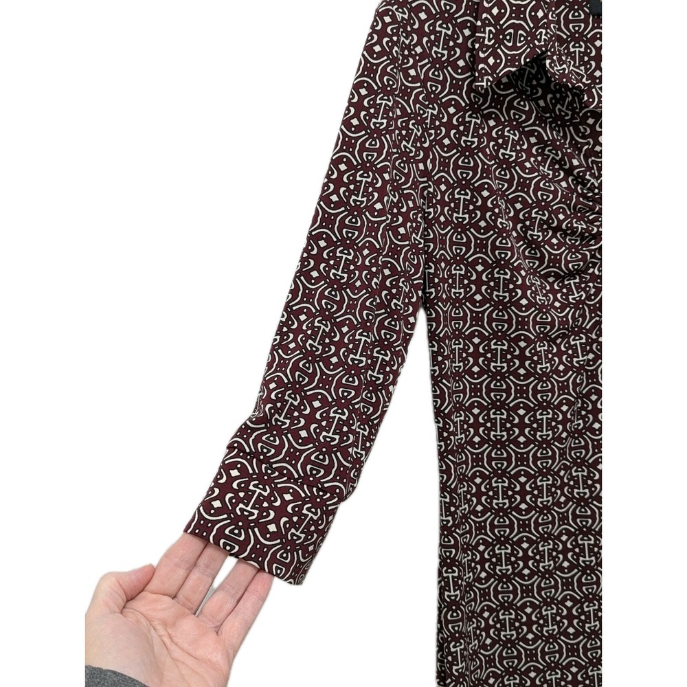 Laundry by Shelli Segal Pullover Jersey Dress Size 10 Maroon Black Geo Retro - Picture 8 of 12